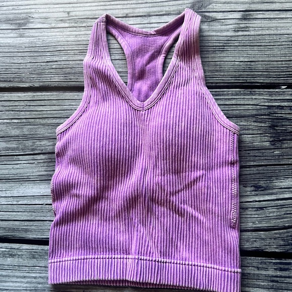 Kali Rose Tops - Purple Ribbed Tank Top